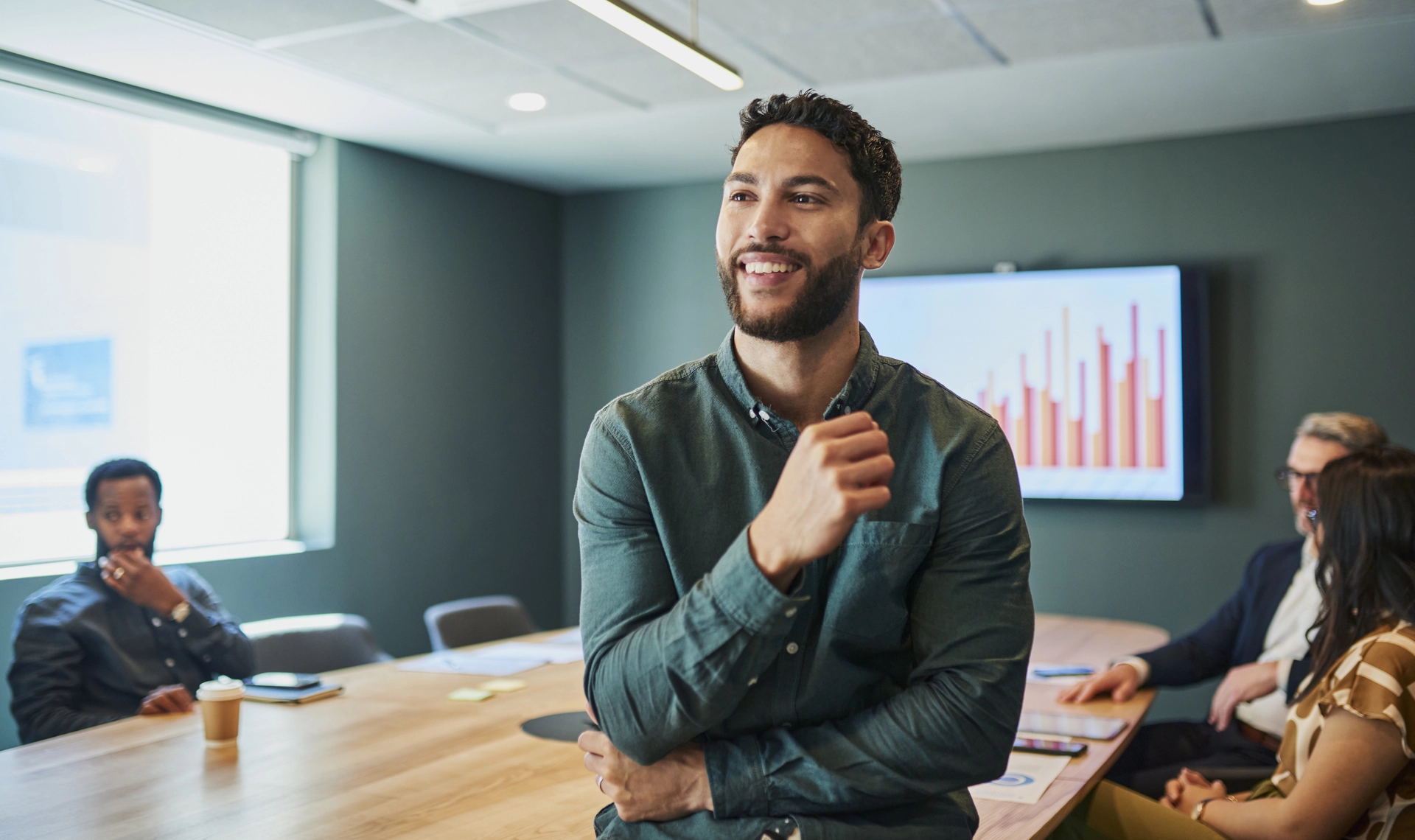 Business audit in a marketing meeting